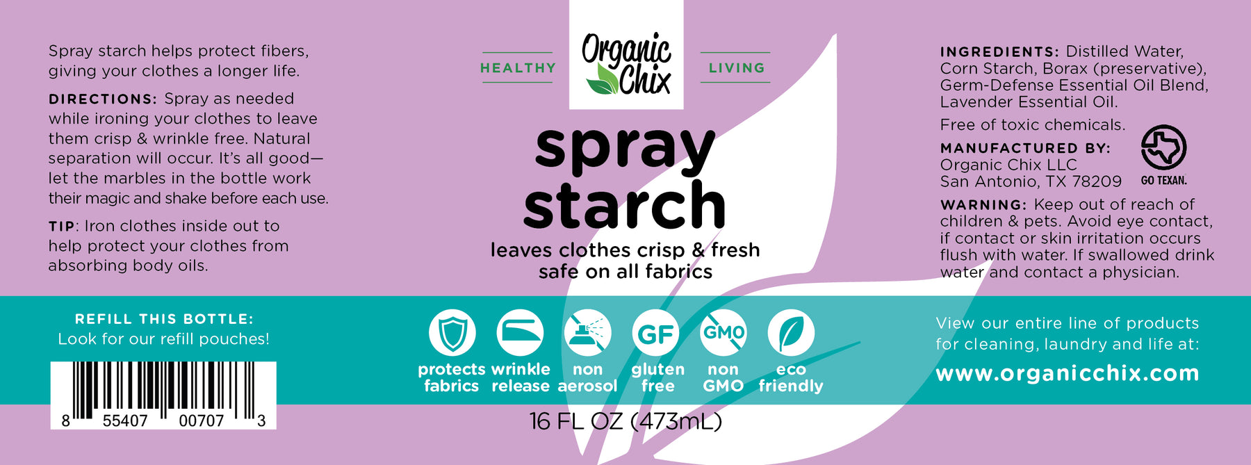  Ironing & Sizing Spray 32 Oz. - Spray Starch Alternative - Less  Stiff than Starch - Unscented : Health & Household